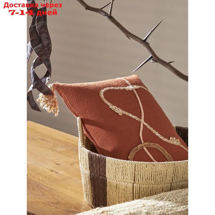 Подушка декоративная терракотового цвета с аппликацией Geometry Ethnic, размер 30х45 см - фото 3 - id-p226976809