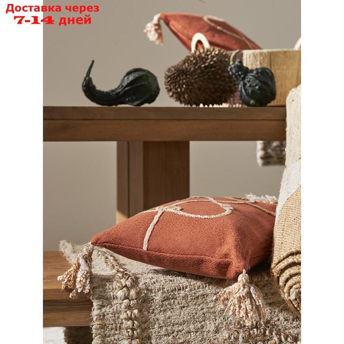 Подушка декоративная терракотового цвета с аппликацией Geometry Ethnic, размер 30х45 см - фото 4 - id-p226976809