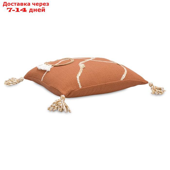 Подушка декоративная терракотового цвета с аппликацией Geometry Ethnic, размер 30х45 см - фото 7 - id-p226976809