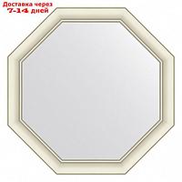 Зеркало Evoform в багетной раме, 60 мм, 66х66 см, цвет белый с серебром