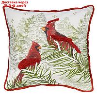 Подушка декоративная с рисунком northern cardinal из коллекции new year essential, 45х45 см 102618