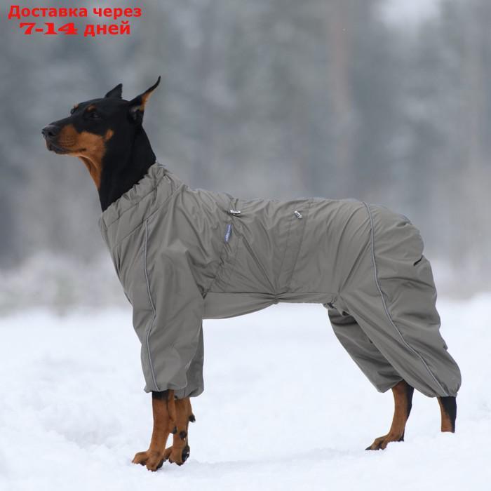 Комбинезон для собак (кобель), утепленный флисовый, р. 60-1 (ДС 60 см, ОШ 62 см, ОГ 90 см), хаки 1 - фото 1 - id-p226970336