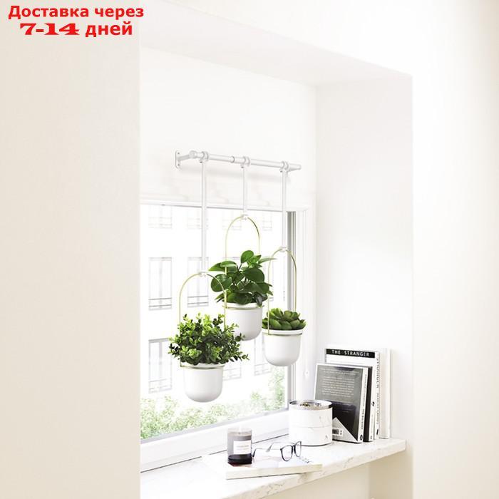 Набор подвесных горшков для растений triflora, белый-латунь, 3 шт. - фото 2 - id-p226978367