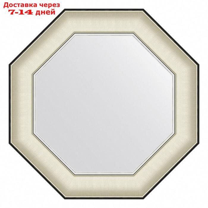 Зеркало Evoform в багетной раме, 78 мм, 54х54 см, цвет белая кожа с хромом - фото 1 - id-p226999499