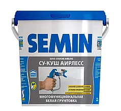 Белая грунтовка для безвоздушного нанесения под обои Semin Sous-Couche (синяя крышка), 22 кг