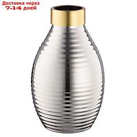 Декоративная ваза из цветного стекла с золотым напылением, 160×160×240 мм, цвет серый