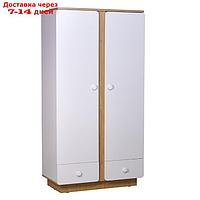 Шкаф двухсекционный Polini Kids Ameli 4010, с ящиками, цвет белый-натуральный