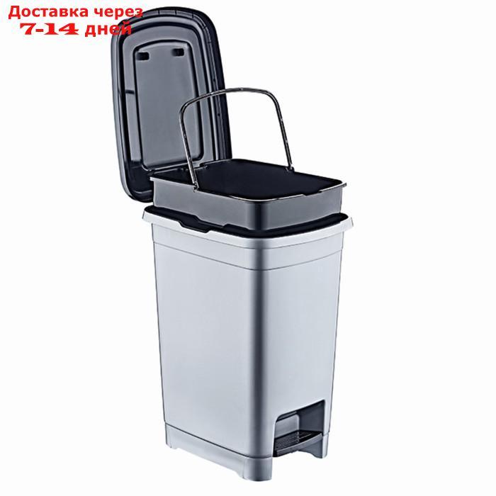 Бак для мусора HobbyLife 15 литров, с внутренним ведром, с крышкой и педалью - фото 1 - id-p226945857