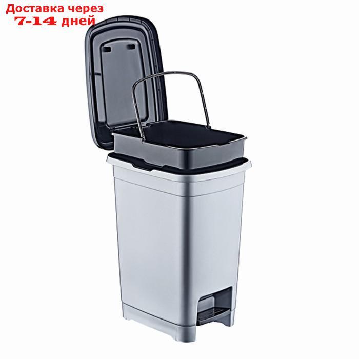 Бак для мусора HobbyLife 10 литров, с внутренним ведром, с крышкой и педалью - фото 2 - id-p226945860