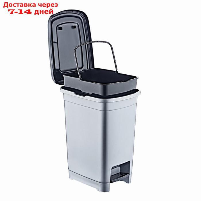 Бак для мусора HobbyLife 25 литров, с внутренним ведром, с крышкой и педалью - фото 1 - id-p226945869