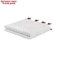 Полотенце для рук белое, с кисточками цвета красной глины Essential, размер 50х90 см