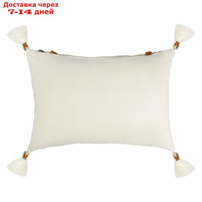 Подушка декоративная с бахромой и вышивкой Abstract play Ethnic, размер 30х45 см - фото 4 - id-p226976964