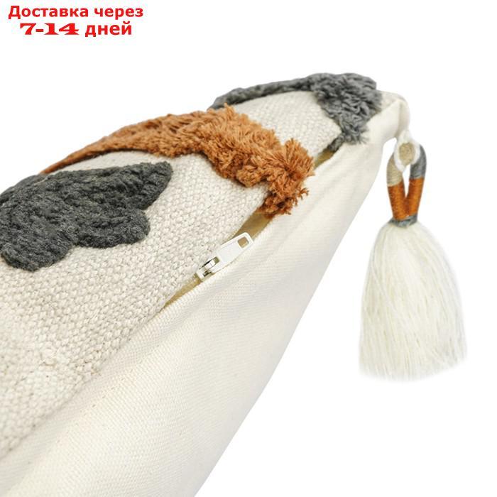 Подушка декоративная с бахромой и вышивкой Abstract play Ethnic, размер 30х45 см - фото 5 - id-p226976964