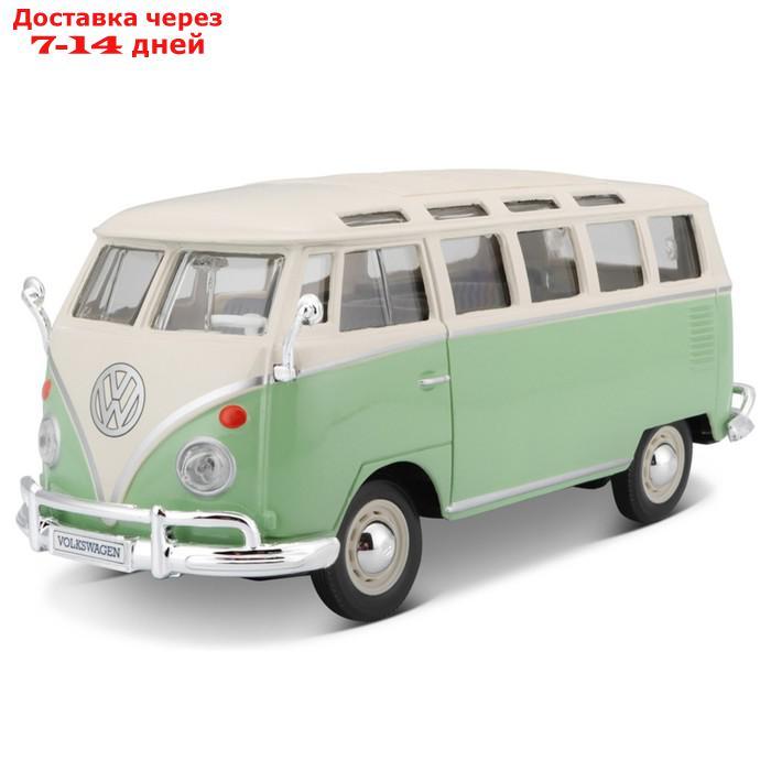 Машинка Maisto Die-Cast Volkswagen Van Samba, открывающиеся двери, 1:25, цвет зелёный - фото 1 - id-p226939109