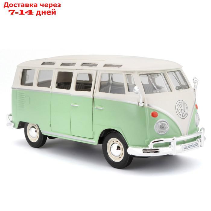Машинка Maisto Die-Cast Volkswagen Van Samba, открывающиеся двери, 1:25, цвет зелёный - фото 3 - id-p226939109