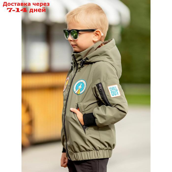 Куртка-бомбер для мальчика, рост 98 см, цвет хаки - фото 4 - id-p226995987