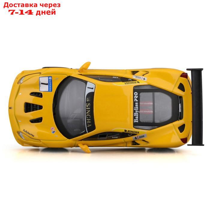 Машинка гоночная Bburago Ferrari 488 Challenge 2017, Die-Cast, 1:43, цвет жёлтый - фото 9 - id-p226939201