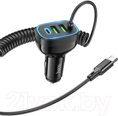 Зарядное устройство автомобильное Hoco NZ11A + кабель Type-C - фото 2 - id-p227264305