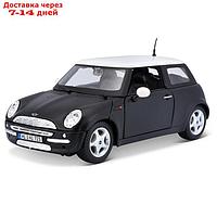 Машинка Maisto Die-Cast Mini Cooper, открывающиеся двери, 1:24, цвет чёрный с белой крышей