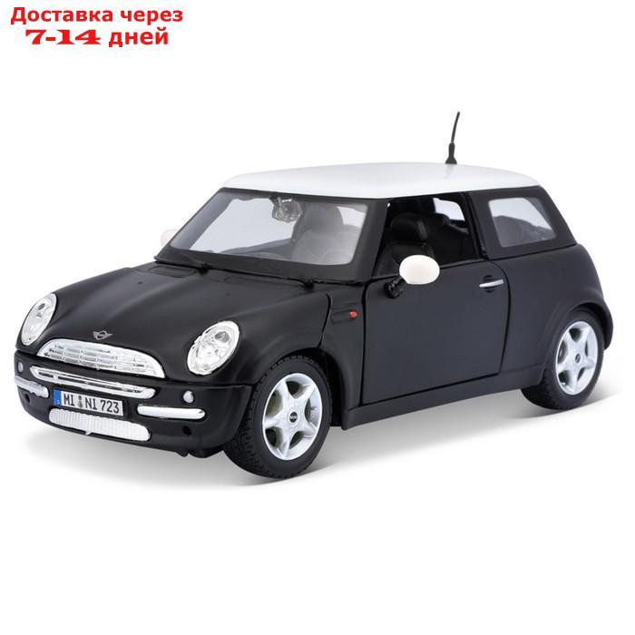 Машинка Maisto Die-Cast Mini Cooper, открывающиеся двери, 1:24, цвет чёрный с белой крышей - фото 1 - id-p226939219