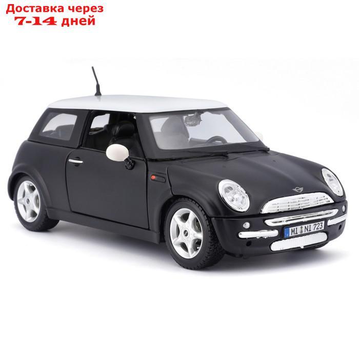 Машинка Maisto Die-Cast Mini Cooper, открывающиеся двери, 1:24, цвет чёрный с белой крышей - фото 3 - id-p226939219