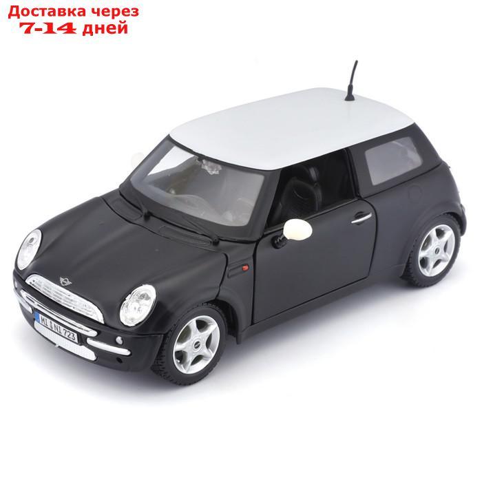 Машинка Maisto Die-Cast Mini Cooper, открывающиеся двери, 1:24, цвет чёрный с белой крышей - фото 7 - id-p226939219