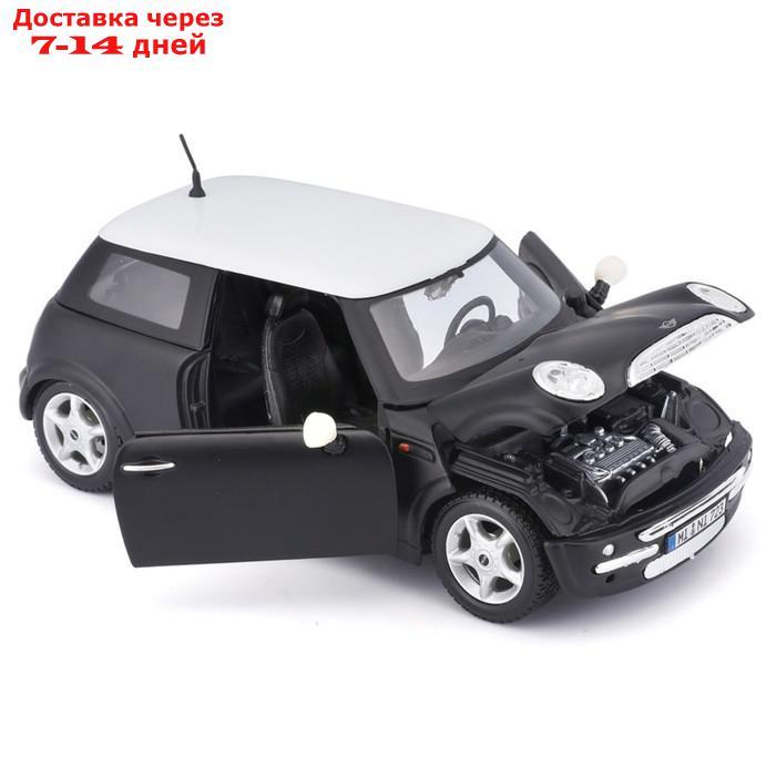 Машинка Maisto Die-Cast Mini Cooper, открывающиеся двери, 1:24, цвет чёрный с белой крышей - фото 8 - id-p226939219