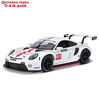 Машинка гоночная Bburago Porsche 911 Rsr, Die-Cast, 1:24, цвет белый, открывающиеся двери
