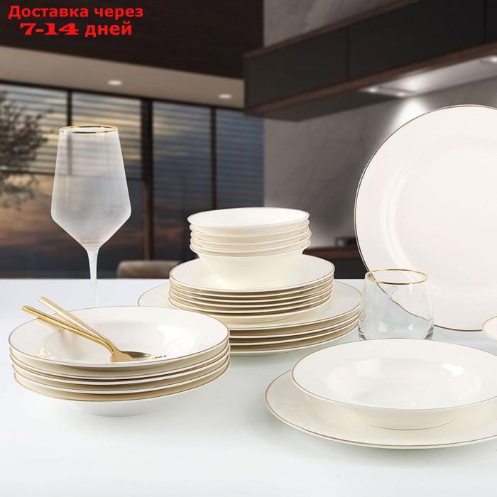 Набор столовой посуды из костяного фарфора, 24 предмета - фото 2 - id-p226954402