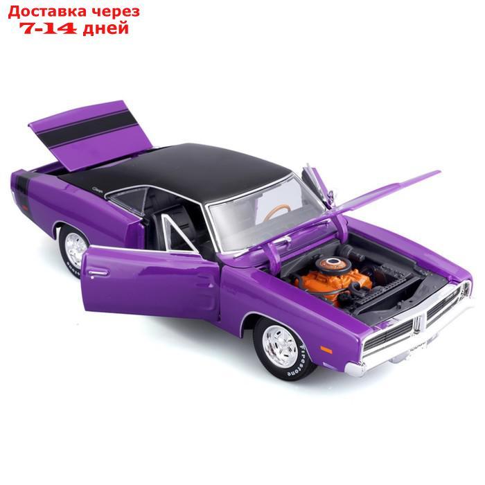 Машинка Maisto Die-Cast 1969 Dodge Charger R/T, открывающиеся двери, 1:18, цвет фиолетовый - фото 5 - id-p226939247