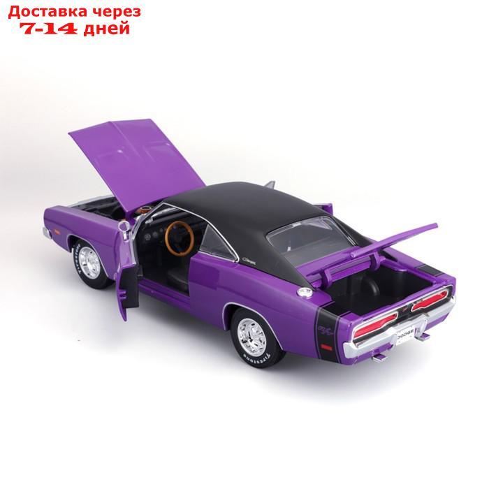 Машинка Maisto Die-Cast 1969 Dodge Charger R/T, открывающиеся двери, 1:18, цвет фиолетовый - фото 6 - id-p226939247