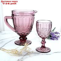 Набор для напитков, 4 бокала и кувшин, розовый
