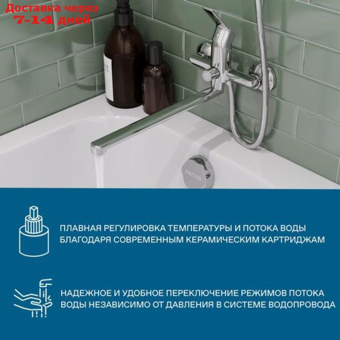 Смеситель для ванны Santek "Венга", длинный излив, с аксессуарами, хром - фото 6 - id-p226977092
