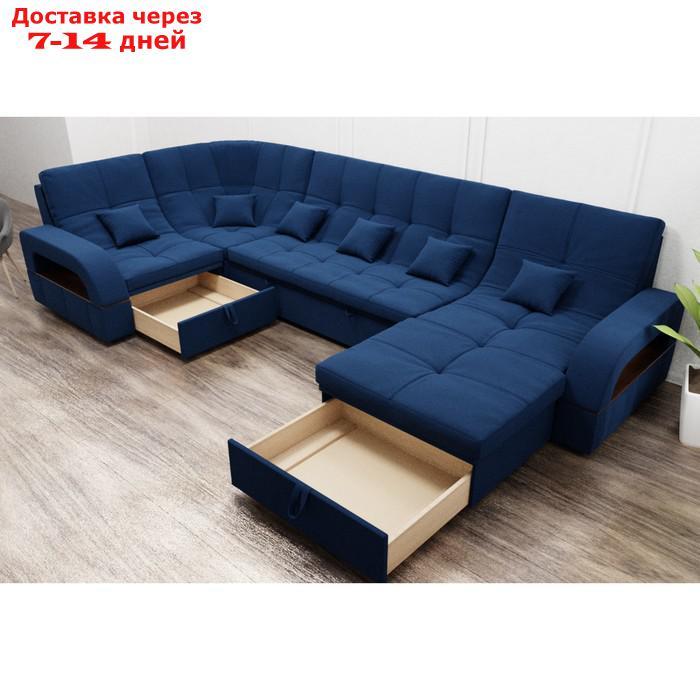 П-образный диван "Майами 4", механизм венеция, универсальный, велюр, велюта люкс 26 - фото 3 - id-p226941833