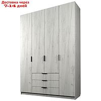 Шкаф 4-х дверный "Экон", 1600×520×2300 мм, 3 ящика, цвет дуб крафт белый