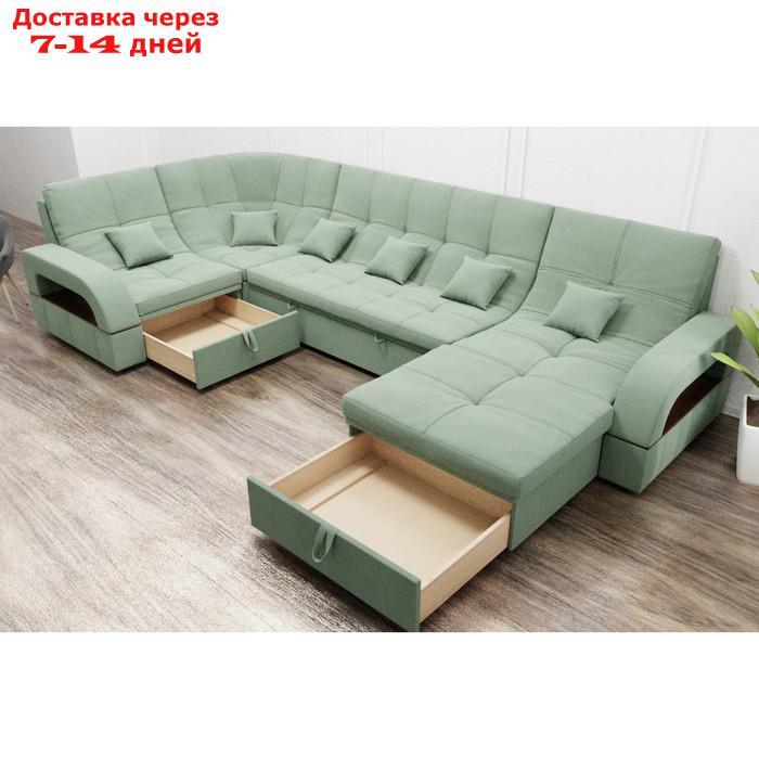 П-образный диван "Майами 4", механизм венеция, универсальный, велюр, велюта люкс 14 - фото 3 - id-p226941850