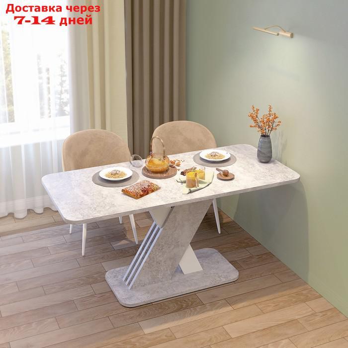 Стол обеденный раздвижной "Аврора", 1200(1600)×750×755 мм, цвет сабия / серый - фото 1 - id-p226941852