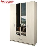 Шкаф 4-х дверный "Экон", 1600×520×2300 мм, 2 ящика, 2 зеркала, цвет дуб молочный