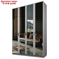 Шкаф 4-х дверный "Экон", 1600×520×2300 мм, 4 зеркала, цвет серый шагрень