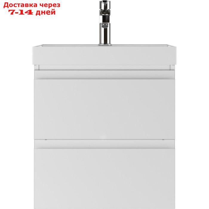 Тумба для ванной комнаты "Graffo" белый глянец, подвесная, под умывальник "Classica 50" - фото 2 - id-p226979483