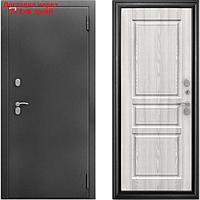 Входная дверь "Сибирь 3К Термо Гаральд", 970×2050 мм, левая, серебро / ясень ривьера айс