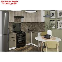 Кухонный гарнитур Альба оптима-5 1200х2000 мм, дуб браун/мокко, аламбра темная