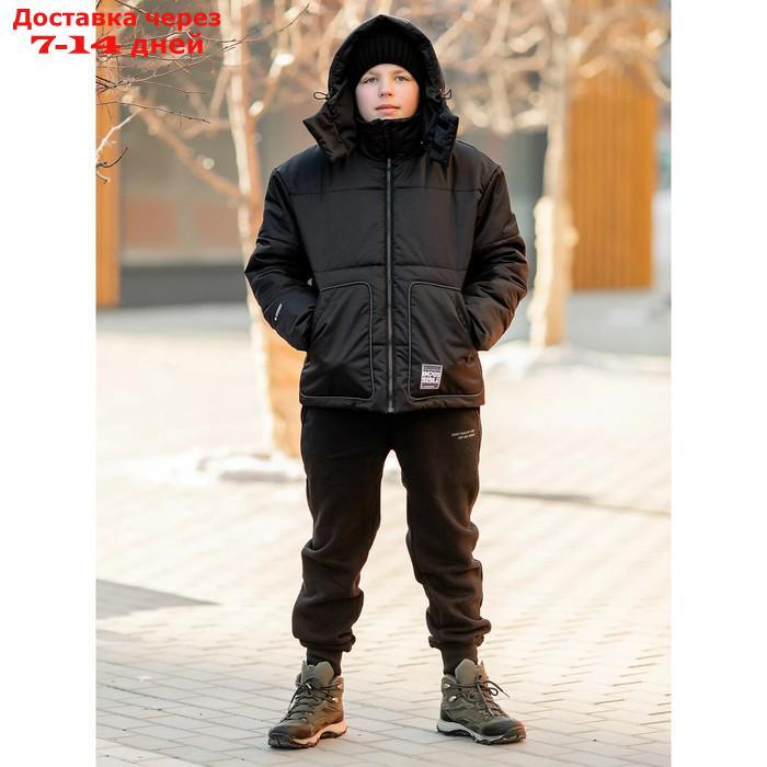 Куртка для мальчика, рост 158 см, цвет чёрный - фото 2 - id-p226996749