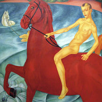 Картина на стекле Stamprint Купание красного коня К. Петров-Водкин PT027