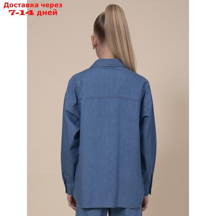 Блузка для девочек, рост 146 см, цвет джинс - фото 3 - id-p226937419