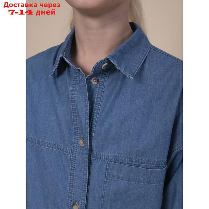 Блузка для девочек, рост 146 см, цвет джинс - фото 4 - id-p226937419