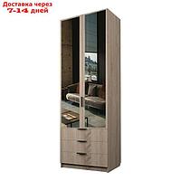 Шкаф 2-х дверный "Экон", 800×520×2300 мм, 3 ящика, зеркало, штанга и полки, цвет дуб сонома