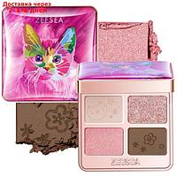 Тени для век ZeeSea Tipsy Kitty Eyeshadow Quad, тон 02, 3.5 г