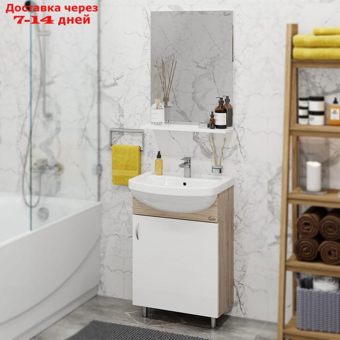 Комплект мебели Onika "ЭКО 52" сонома: Тумба для ванной + раковина + шкаф-зеркало - фото 1 - id-p226954975