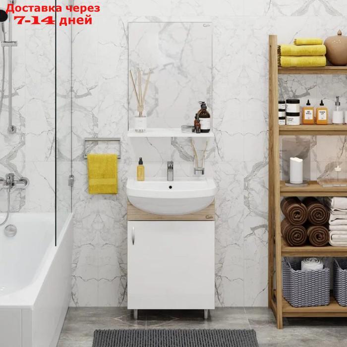 Комплект мебели Onika "ЭКО 52" сонома: Тумба для ванной + раковина + шкаф-зеркало - фото 2 - id-p226954975
